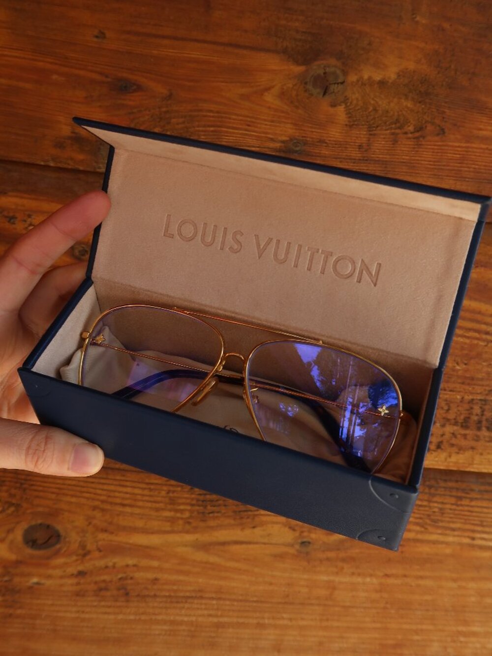 RARE Louis Vuitton Large Aviator Pilot Blue Light Glasses